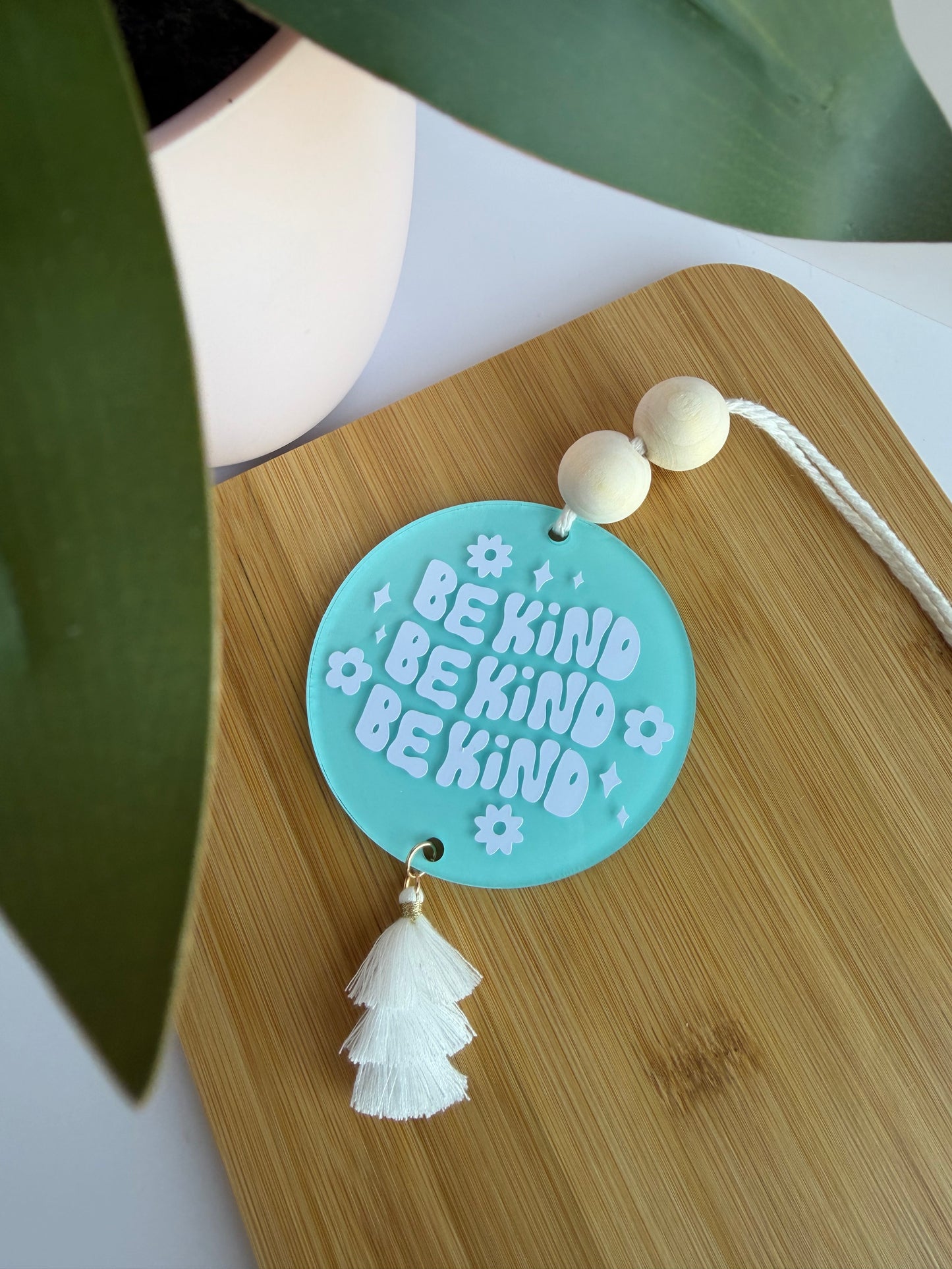 Be Kind Acrylic Rear View Mirror Car Charm