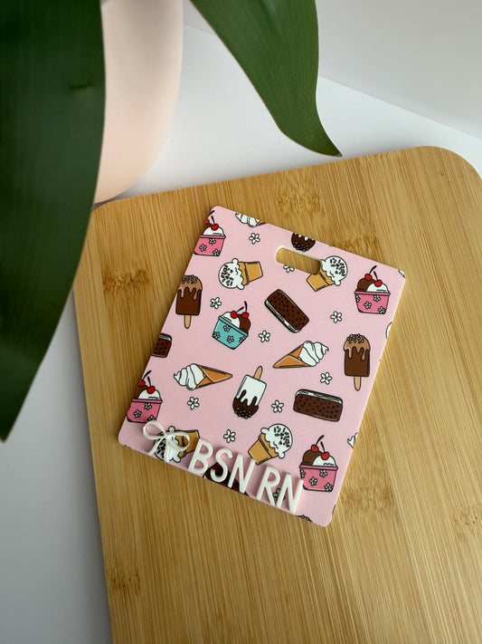 Summer Ice Cream Fun Acrylic Badge Backer
