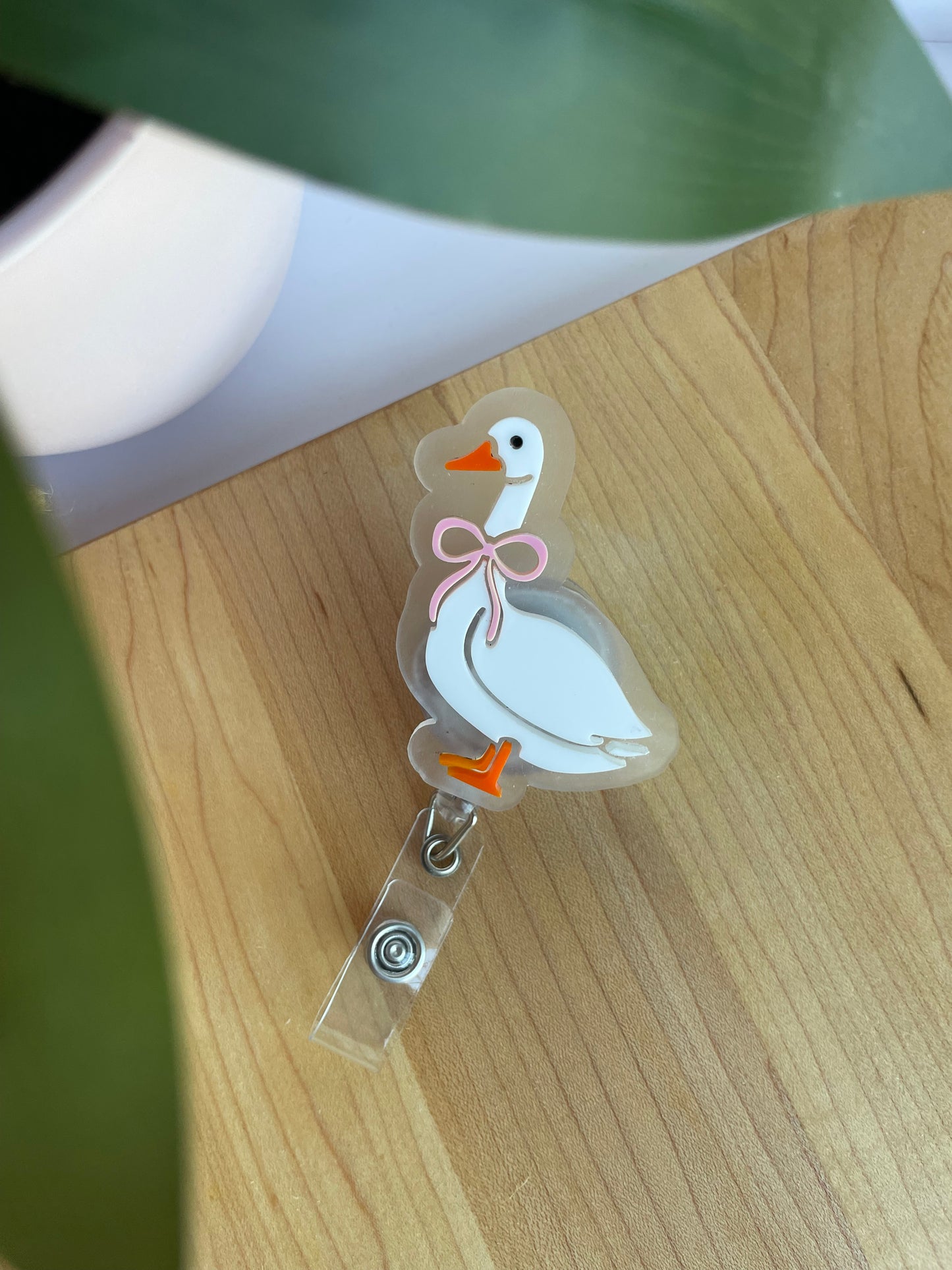 Silly Little Goose Acrylic Badge Reel