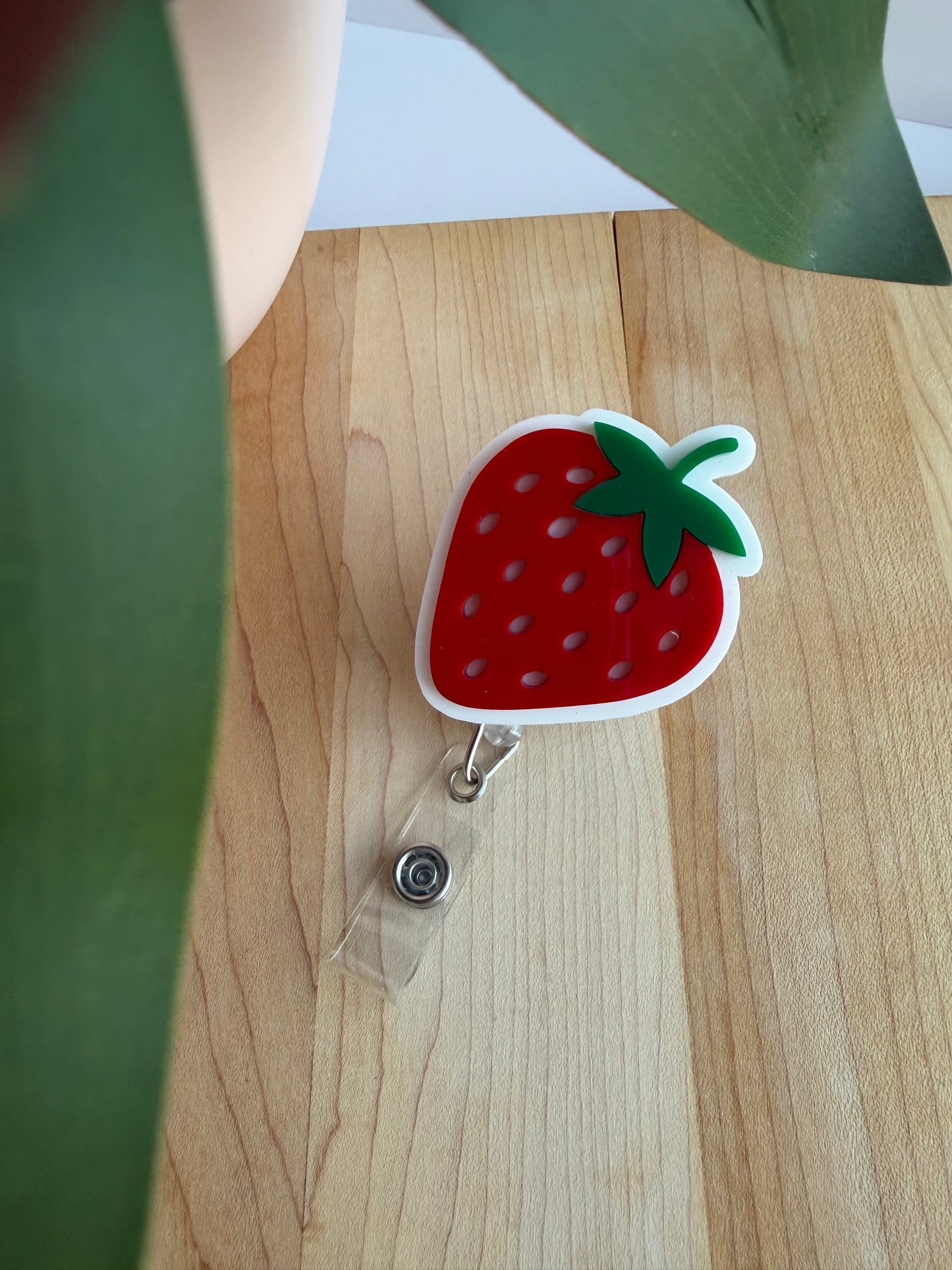 Strawberry Acrylic Badge Reel