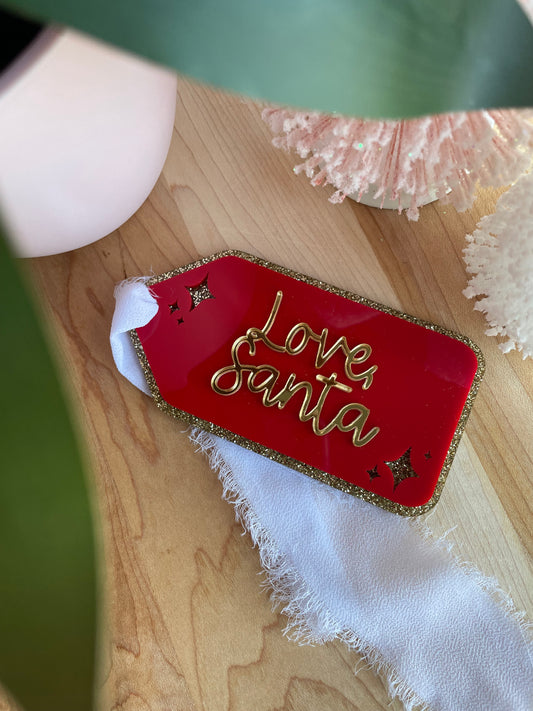 Love, Santa Acrylic Gift Tag