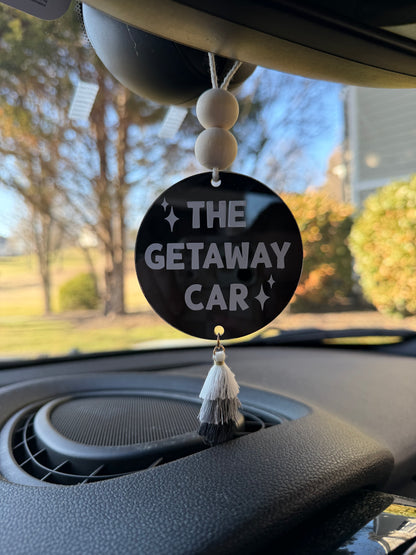 The Getaway Car Acrylic Rear View Mirror Car Charm