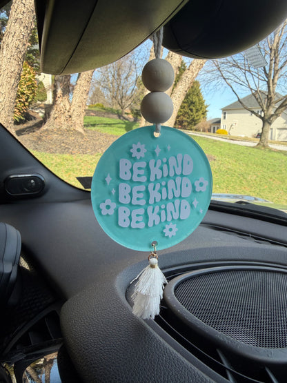 Be Kind Acrylic Rear View Mirror Car Charm
