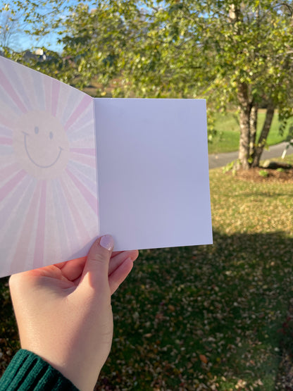 Rainbow Smiley Blank Greeting Card with White Envelope
