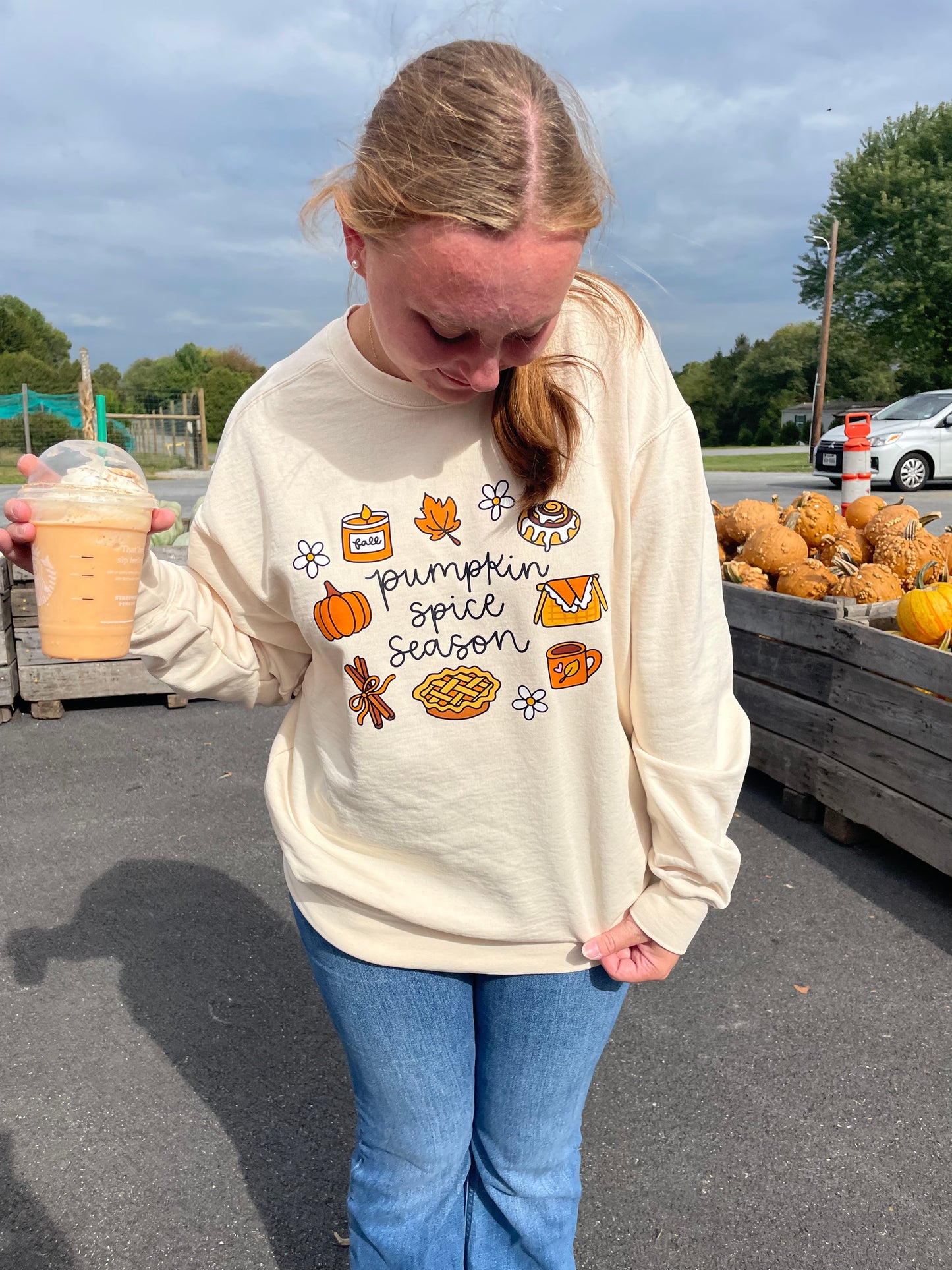 Pumpkin Spice Season Cozy Fall Sweatshirt