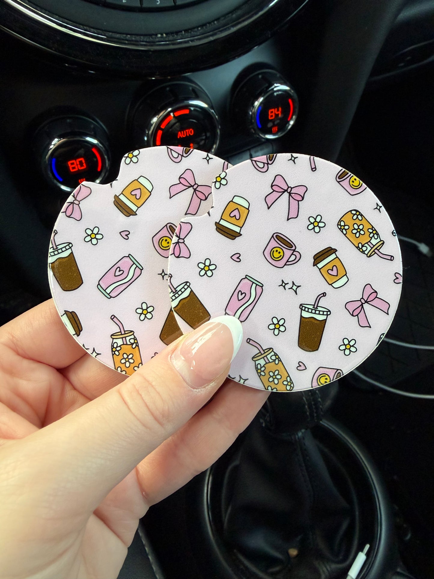 Girly Beverages Car Coasters