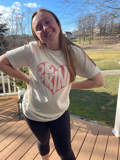Be Kind Heart Cream Colored Unisex Shirt