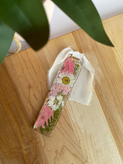 Dried Flower Colorful Bookmarks with Chiffon Ribbon
