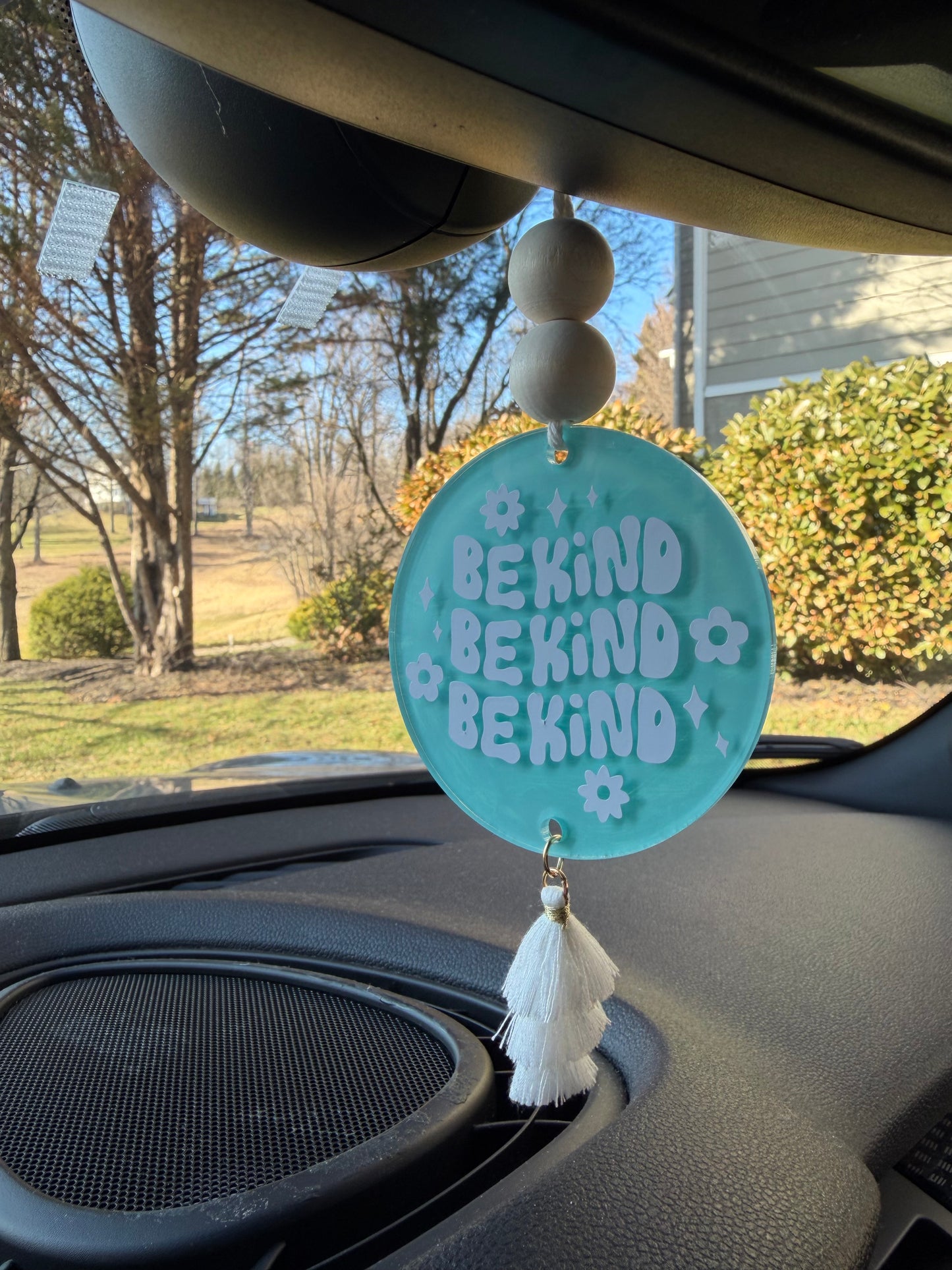 Be Kind Acrylic Rear View Mirror Car Charm