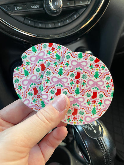 Festive Holiday Car Coasters