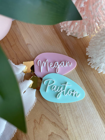 Pastel Christmas Lightbulb Gift Tag/Ornament