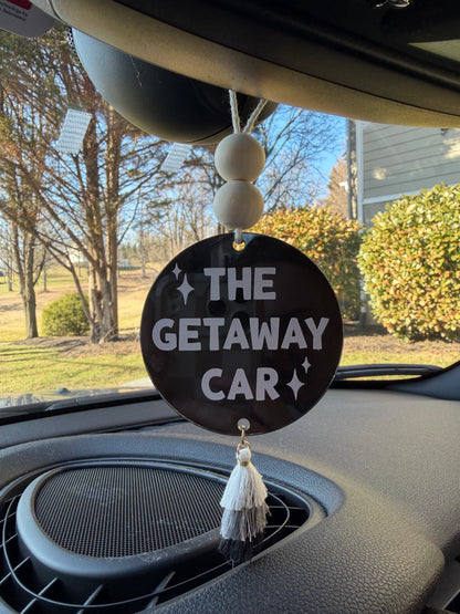 The Getaway Car Acrylic Rear View Mirror Car Charm