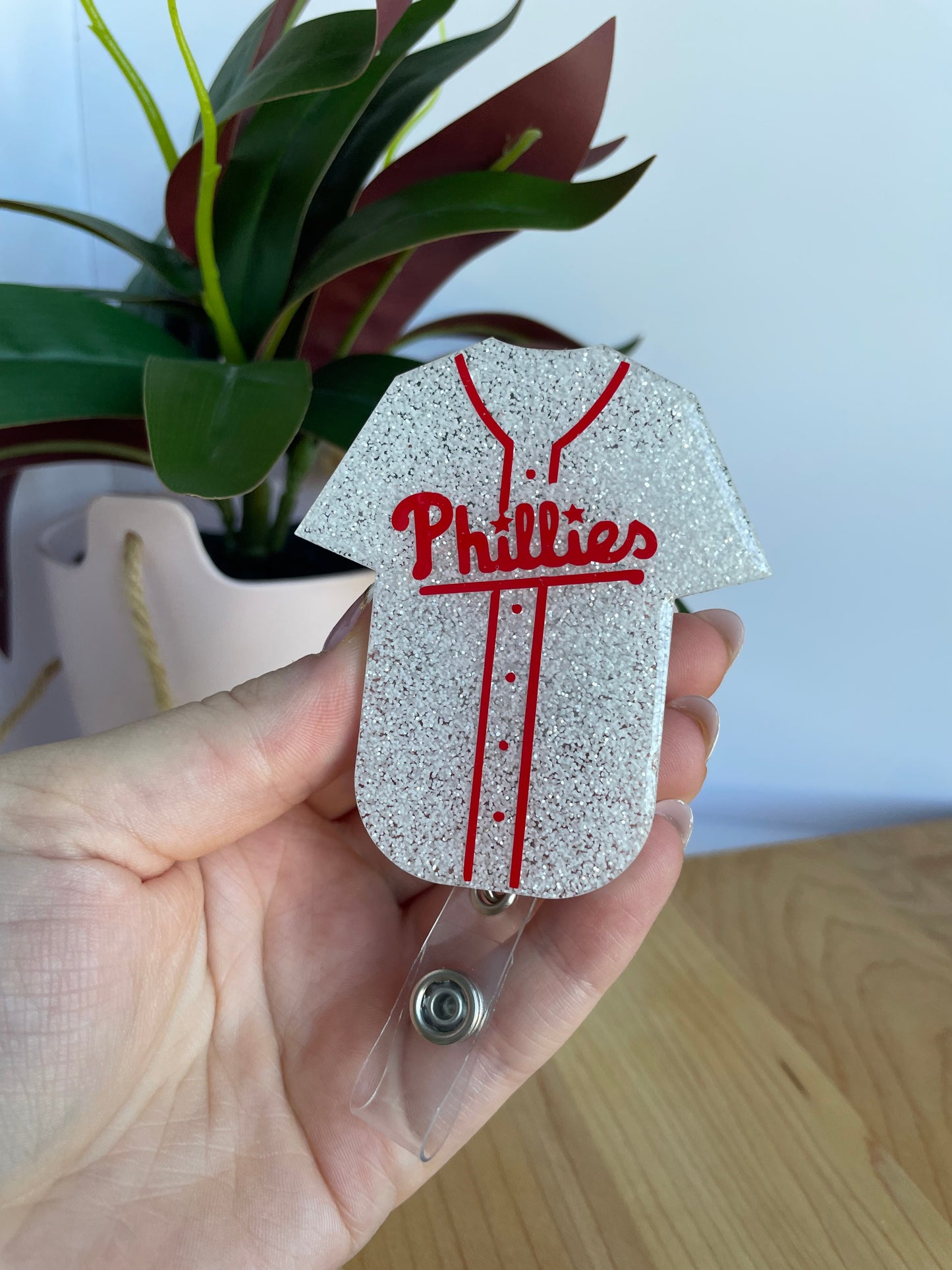 Philadelphia Phillies Jersey Acrylic Badge Reel