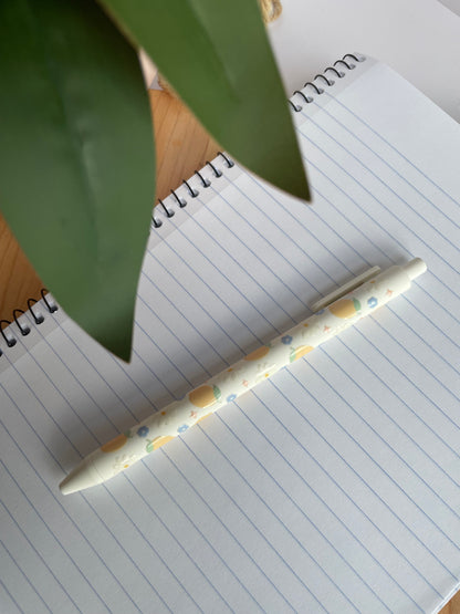 Cute Lemons and Daises Black Ballpoint Pen
