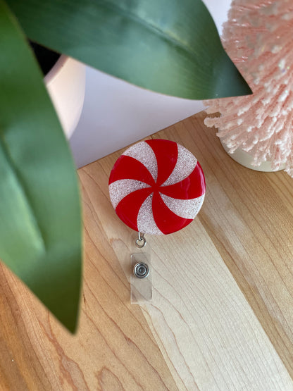 Sparkly Peppermint Badge Reel