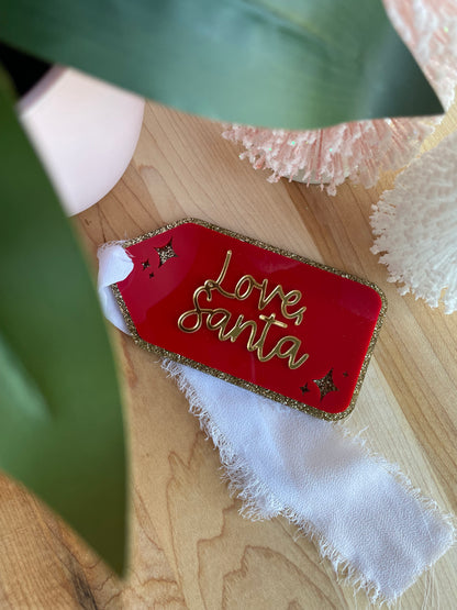 Love, Santa Acrylic Gift Tag