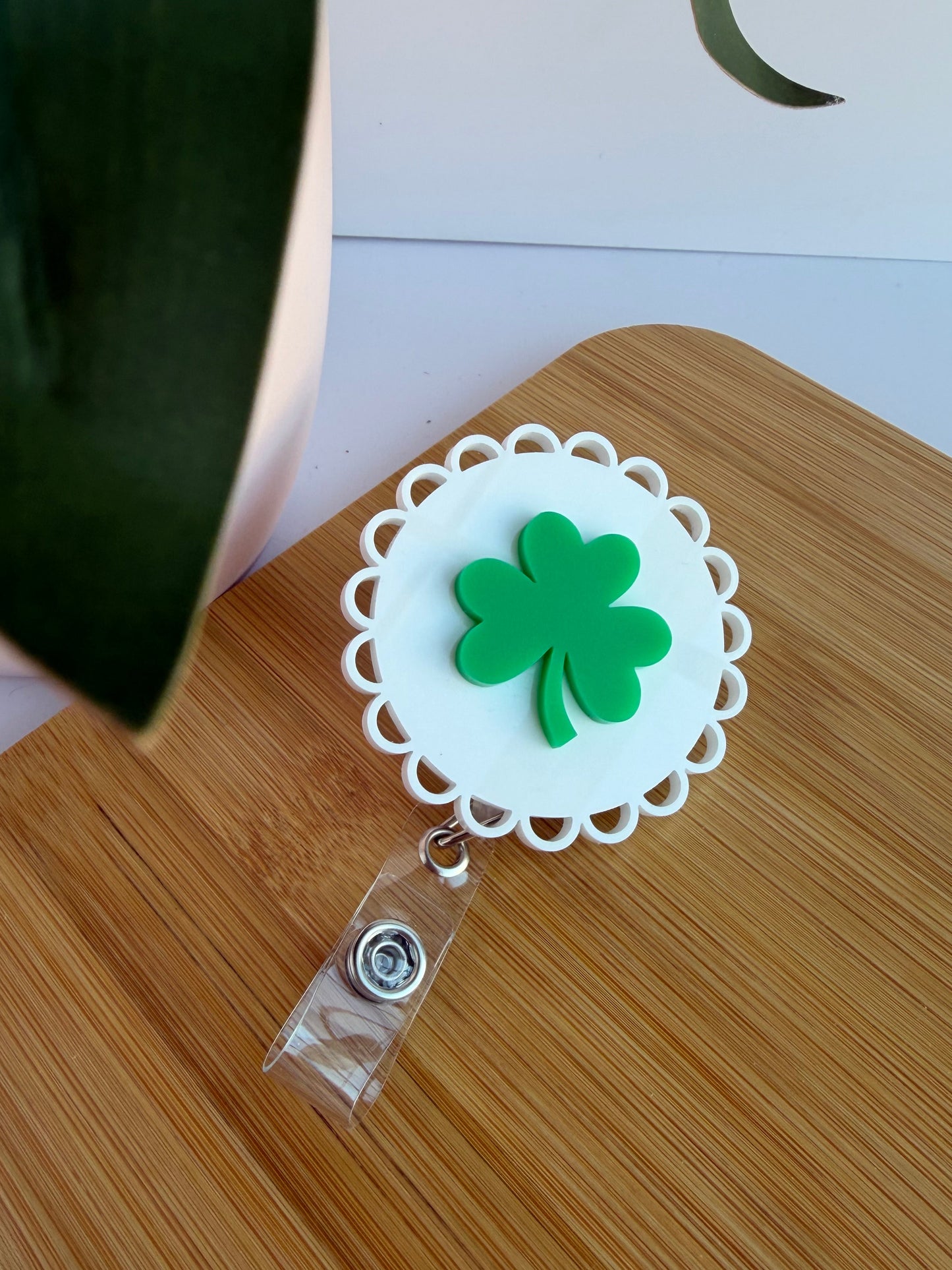 Feeling Lucky Acrylic Badge Reel