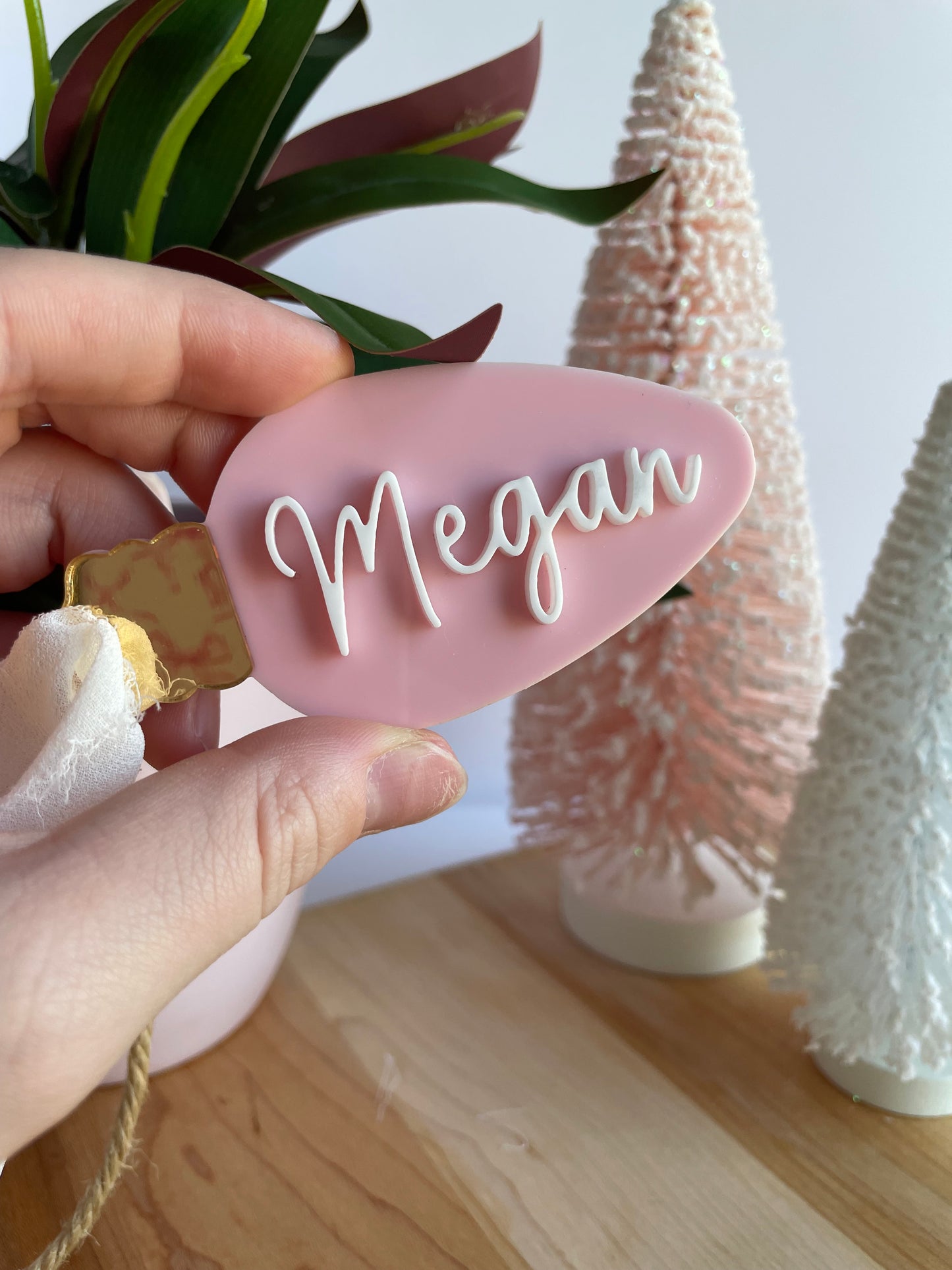 Pastel Christmas Lightbulb Gift Tag/Ornament