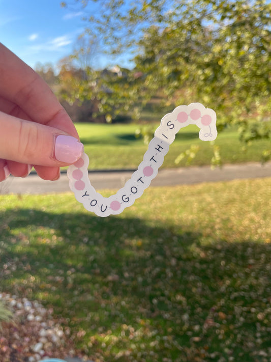 You Got This Friendship Bracelet Die Cut Sticker