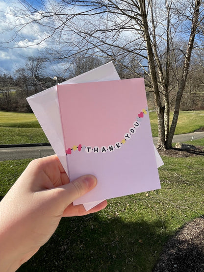 Thank You Friendship Bracelet Blank Card with White Envelope