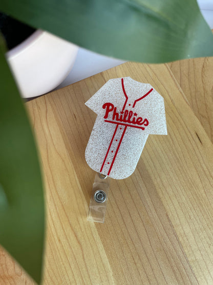 Philadelphia Phillies Jersey Acrylic Badge Reel