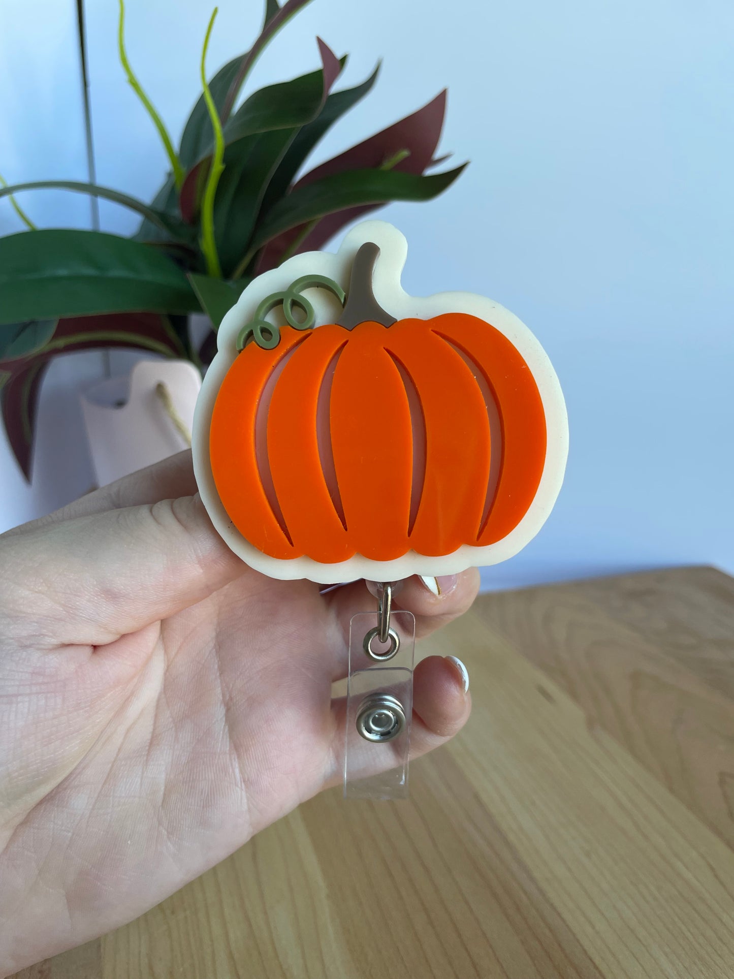 Pretty Pumpkin Acrylic Badge Reel