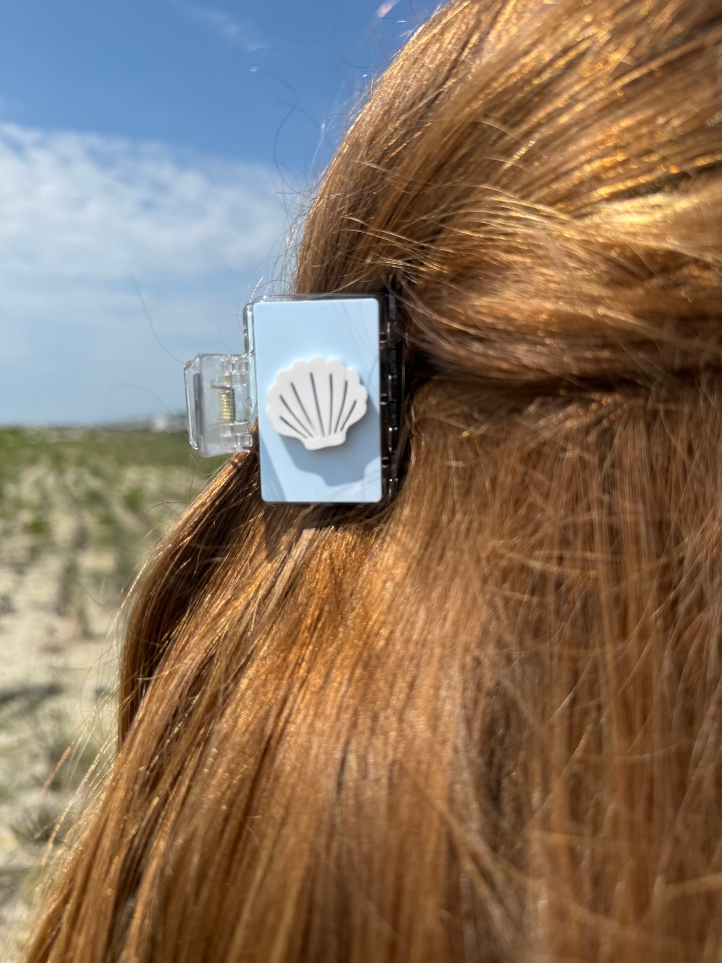 Beachy Seashells Acrylic Claw Clip