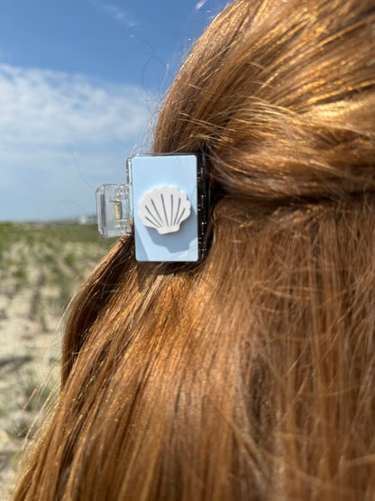 Beachy Seashells Acrylic Claw Clip