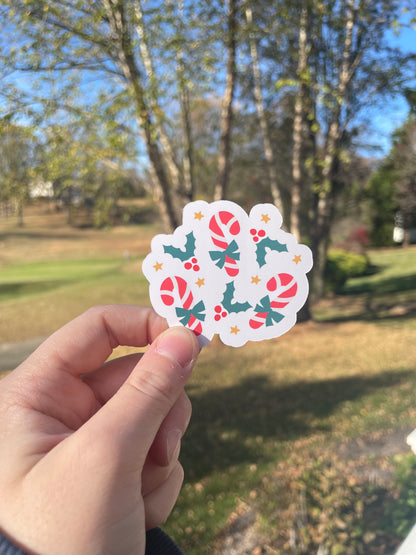 Festive Candy Canes Matte Die Cut Sticker
