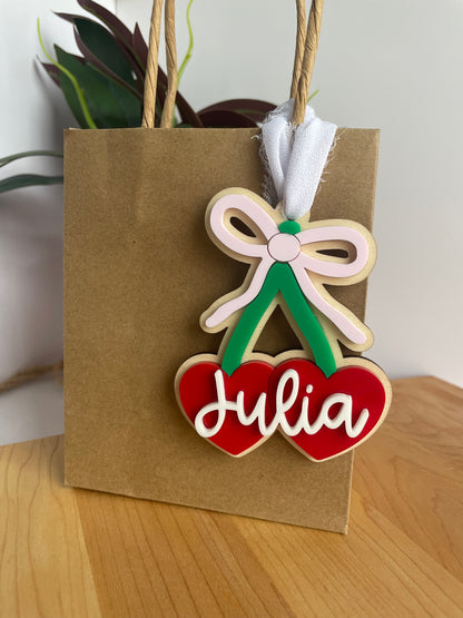 Cute Cherries and Bow Gift Tag