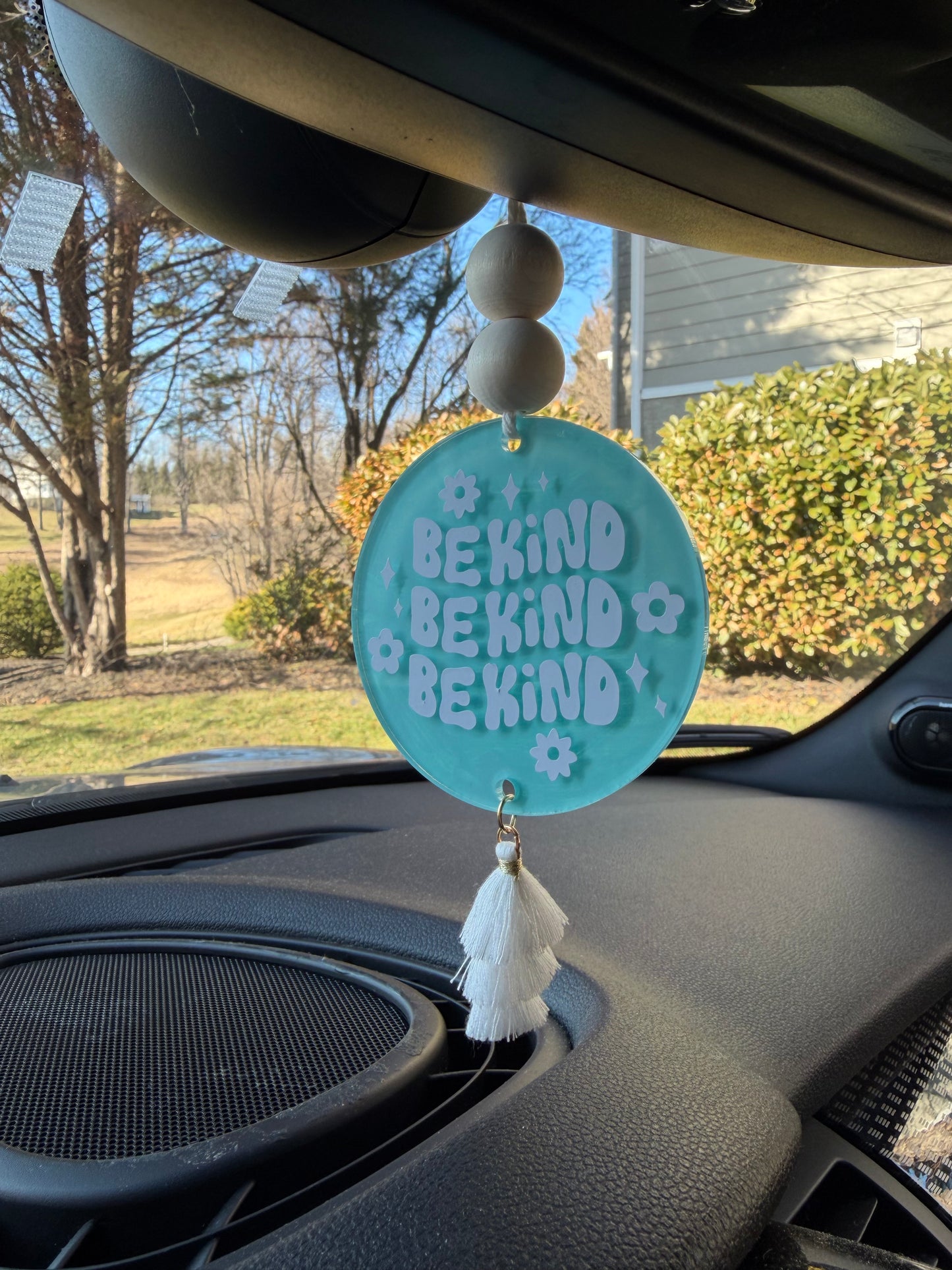 Be Kind Acrylic Rear View Mirror Car Charm