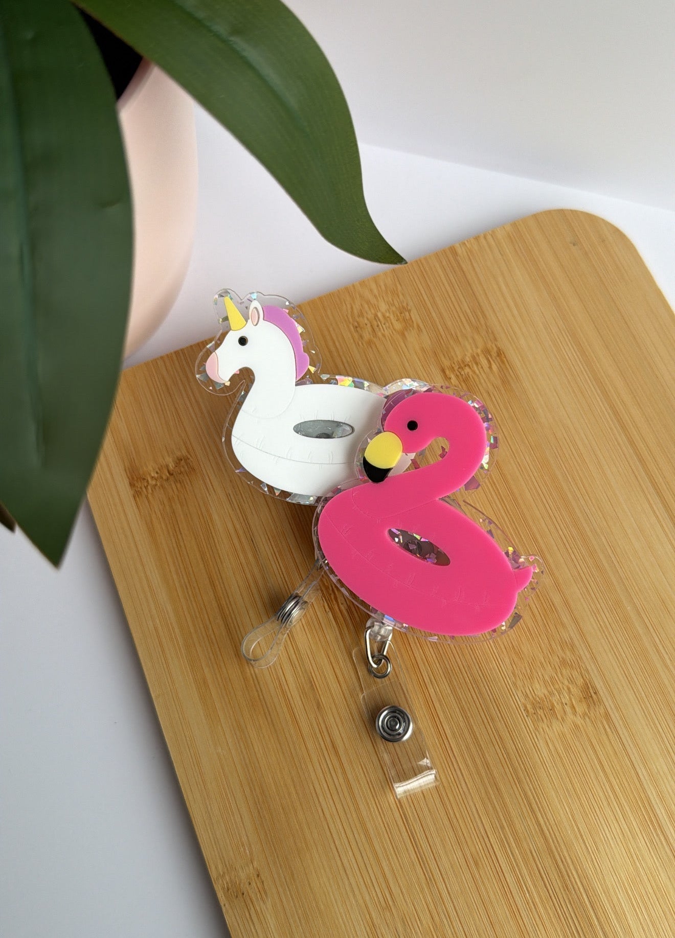 Pool Floaties Acrylic Badge Reel