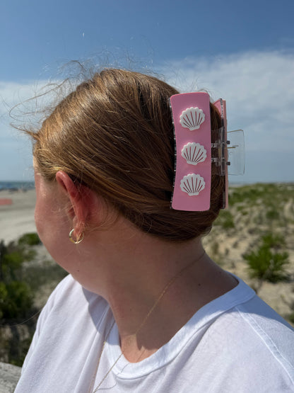 Beachy Seashells Acrylic Claw Clip