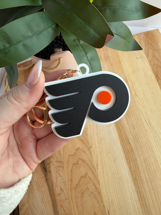 Philadelphia Flyers Acrylic Keychain with Gold Features