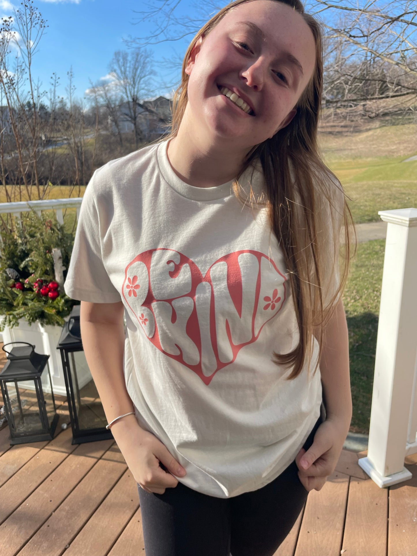Be Kind Heart Cream Colored Unisex Shirt