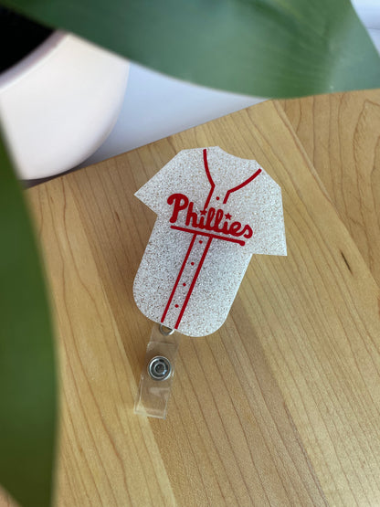 Philadelphia Phillies Jersey Acrylic Badge Reel