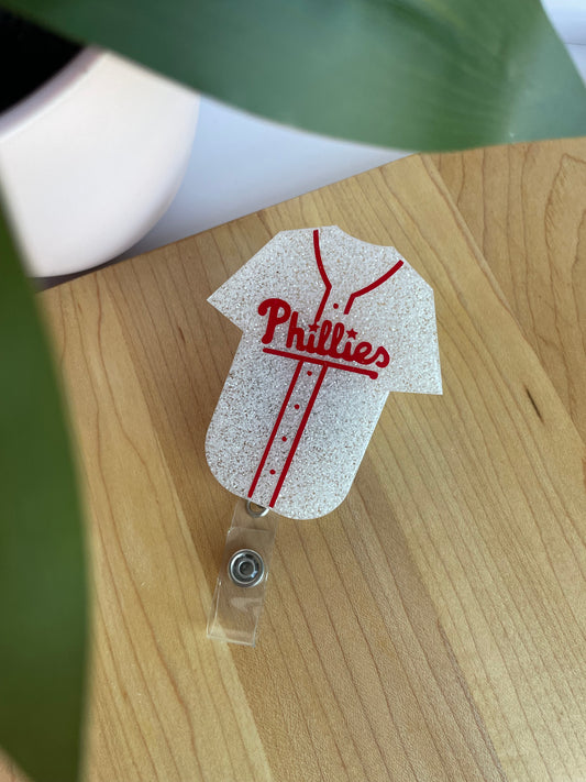 Philadelphia Phillies Jersey Acrylic Badge Reel