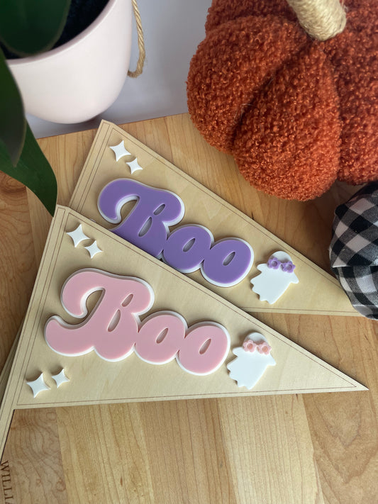 Boo! Cute Ghost Wooden Pendants