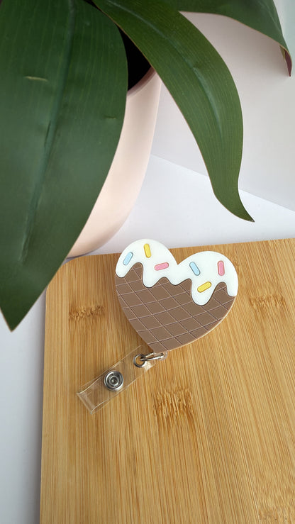 Ice Cream Heart Badge Reel