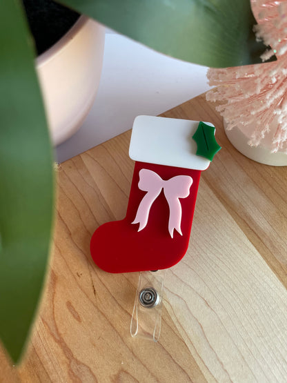Christmas Stocking Badge Reel