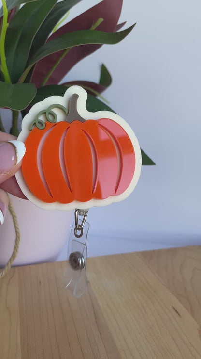 Pretty Pumpkin Acrylic Badge Reel