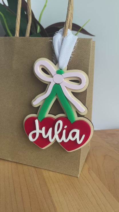 Cute Cherries and Bow Gift Tag