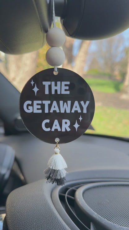 The Getaway Car Acrylic Rear View Mirror Car Charm