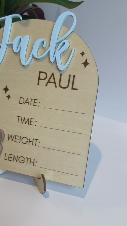 Custom Baby Announcement Teddy Bear Sign